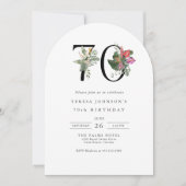 Simple Elegant Tropical 70th Birthday Kaart (Voorkant)