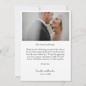 Simple Elegant Tropical Monograms Photo Wedding Bedankkaart (Achterkant)