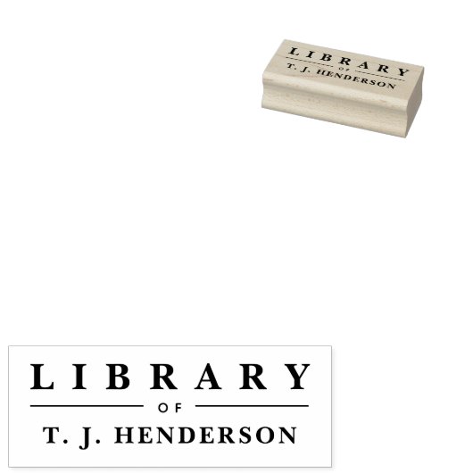 Simple Elegant Typography Custom Name Library Book Rubberstempel (Gestempeld)