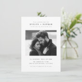 Simple Elegant Typography QR Code Photo Wedding Kaart (Staand voorkant)