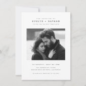 Simple Elegant Typography QR Code Photo Wedding Kaart (Voorkant)
