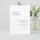 Simple Elegant Typography Wedding Kaart (Staand voorkant)