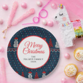 Simple Elegant Ugly Christmas | Family Custom Name Papieren Bordje (Feest)