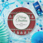 Simple Elegant Ugly Christmas | Family Custom Name Papieren Bordje (Feest)