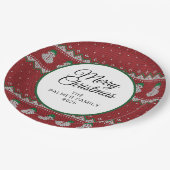 Simple Elegant Ugly Christmas | Family Custom Name Papieren Bordje (Gekanteld)
