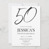 Simple Elegant Unisex 50th Birthday Party Kaart (Voorkant)