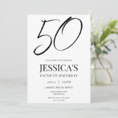 Simple Elegant Unisex 50th Birthday Party Kaart (Staand voorkant)