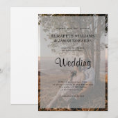 Simple Elegant Verloving Photo Wedding Kaart (Voorkant / Achterkant)