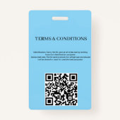 Simple Elegant Vertical Employee Access Card Photo Badge (Achterkant)