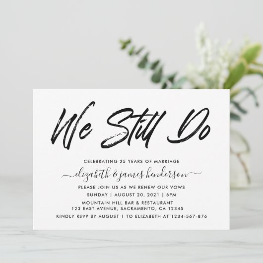 Simple Elegant Vow Renewal Kaart (Staand voorkant)