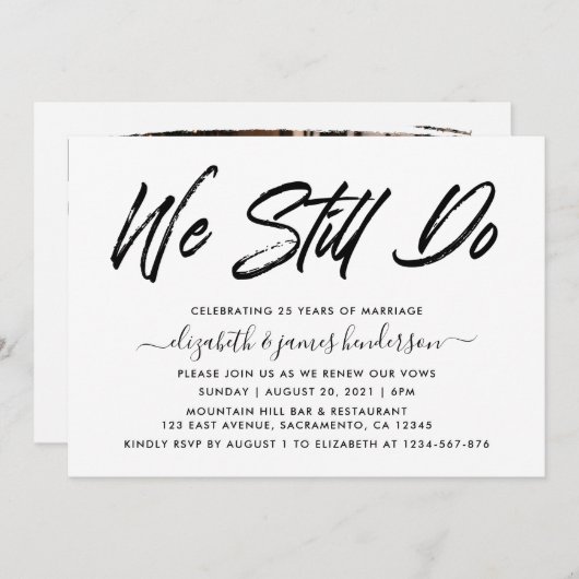 Simple Elegant Vow Renewal Kaart (Voorkant / Achterkant)