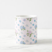 Simple Elegant Watercolor Hydrangea Flowers Koffiemok (Center)