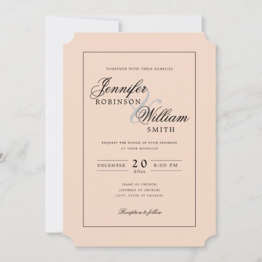 Simple Elegant Weddenschap Blush Script Kaart (Voorkant)