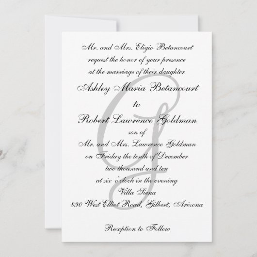 SImple Elegant Wedding Invitations Kaart (Achterkant)