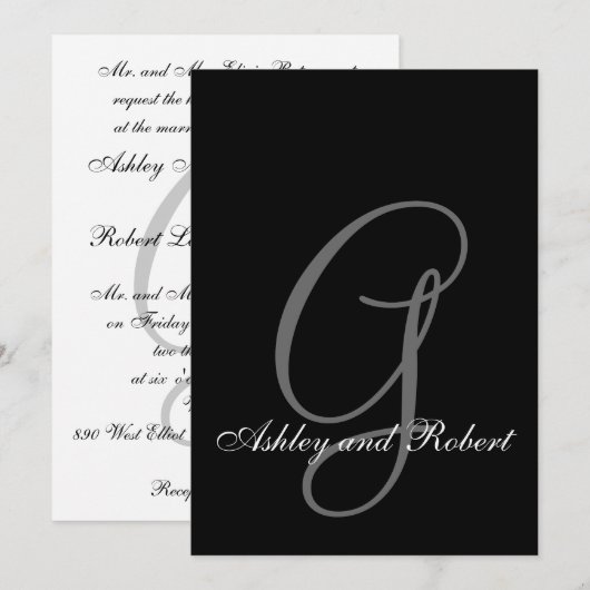 SImple Elegant Wedding Invitations Kaart (Voorkant / Achterkant)
