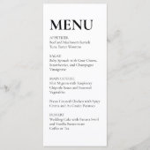 Simple Elegant Wedding Menu Black and White (Voorkant)