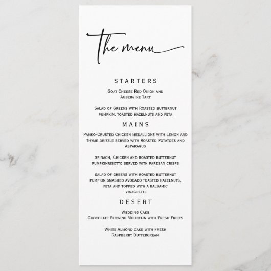 Simple Elegant Wedding Menu Sjabloon (Voorkant)
