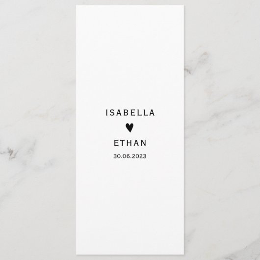 Simple Elegant Wedding Menu Sjabloon (Achterkant)