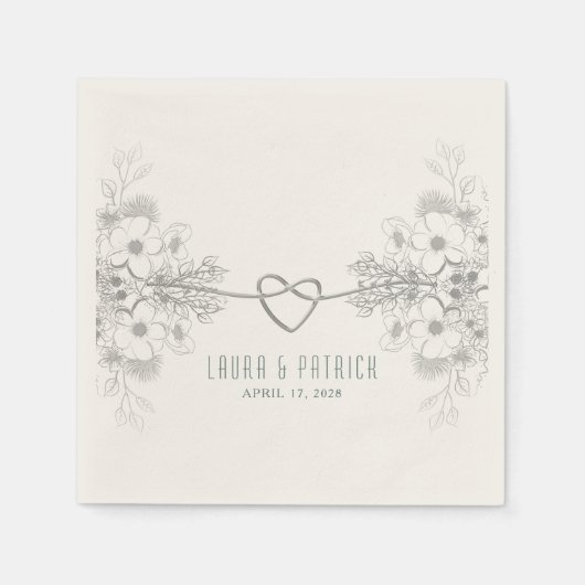 Simple Elegant Wedding Napkins Servet (Voorkant)