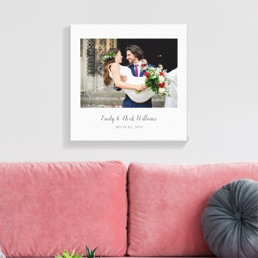 Simple Elegant Wedding Photo Canvas Afdruk (Insitu (Woonkamer))