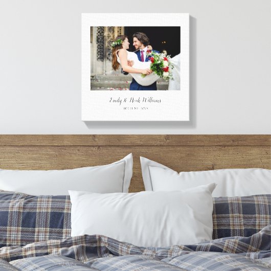 Simple Elegant Wedding Photo Canvas Afdruk (Insitu (Slaapkamer))