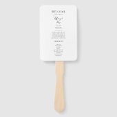 Simple Elegant Wedding Program Hand Fan Handwaaier (Voorkant)