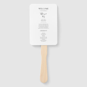 Simple Elegant Wedding Program Hand Fan Handwaaier
