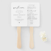 Simple Elegant Wedding Program Handwaaier (Voorkant en achterkant)