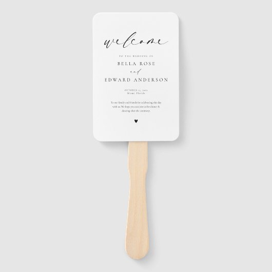 Simple Elegant Wedding Program Handwaaier (Voorkant)