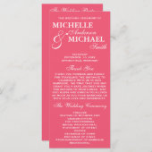 Simple Elegant Wedding Program Programmakaart (Voorkant / Achterkant)