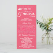 Simple Elegant Wedding Program Programmakaart (Staand voorkant)