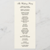 Simple Elegant Wedding Program Programmakaart (Achterkant)