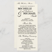 Simple Elegant Wedding Program Programmakaart (Voorkant / Achterkant)