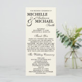 Simple Elegant Wedding Program Programmakaart (Staand voorkant)