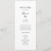Simple Elegant Wedding Program Programmakaart (Voorkant)
