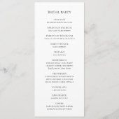 Simple Elegant Wedding Program Programmakaart (Achterkant)