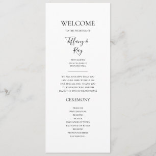 Simple Elegant Wedding Program Programmakaart