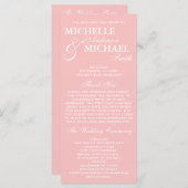 Simple Elegant Wedding Program Programmakaart (Voorkant / Achterkant)