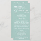 Simple Elegant Wedding Program Programmakaart (Voorkant / Achterkant)