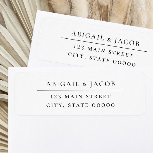 Simple Elegant Wedding Return Address Etiket