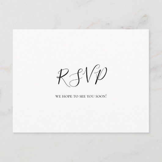 Simple Elegant Wedding RSVP Briefkaart (Voorkant)
