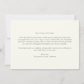 Simple Elegant Wedding Thank You Card With Note Bedankkaart (Achterkant)