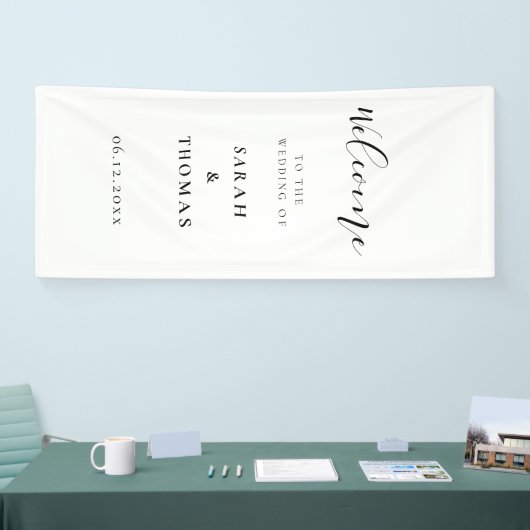 Simple elegant Welcome to our wedding Spandoek (Beurs)