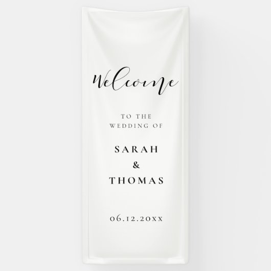 Simple elegant Welcome to our wedding Spandoek (Verticaal)