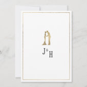 Simple elegant white and gold rings Save the Date Kaart (Achterkant)