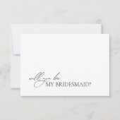 Simple Elegant White Bridesmaid Proposal Card Kaart (Voorkant)
