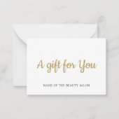 Simple Elegant White Faux Gold Beauty Gift card Notitiekaartje (Voorkant)