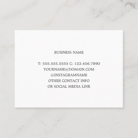 Simple Elegant White Gold Beauty Salon Afsprakenkaartje (Achterkant)