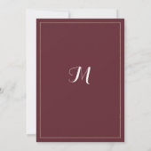 Simple elegant white gold burgundy Table Numbers Kaart (Achterkant)
