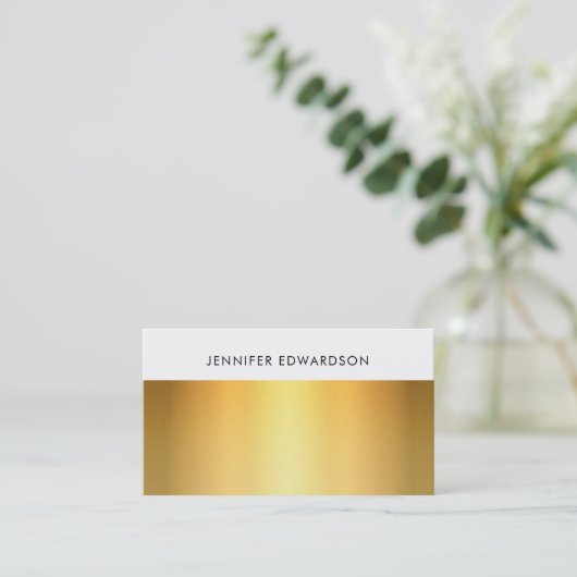 Simple elegant white gold professional visitekaartje (Staand voorkant)